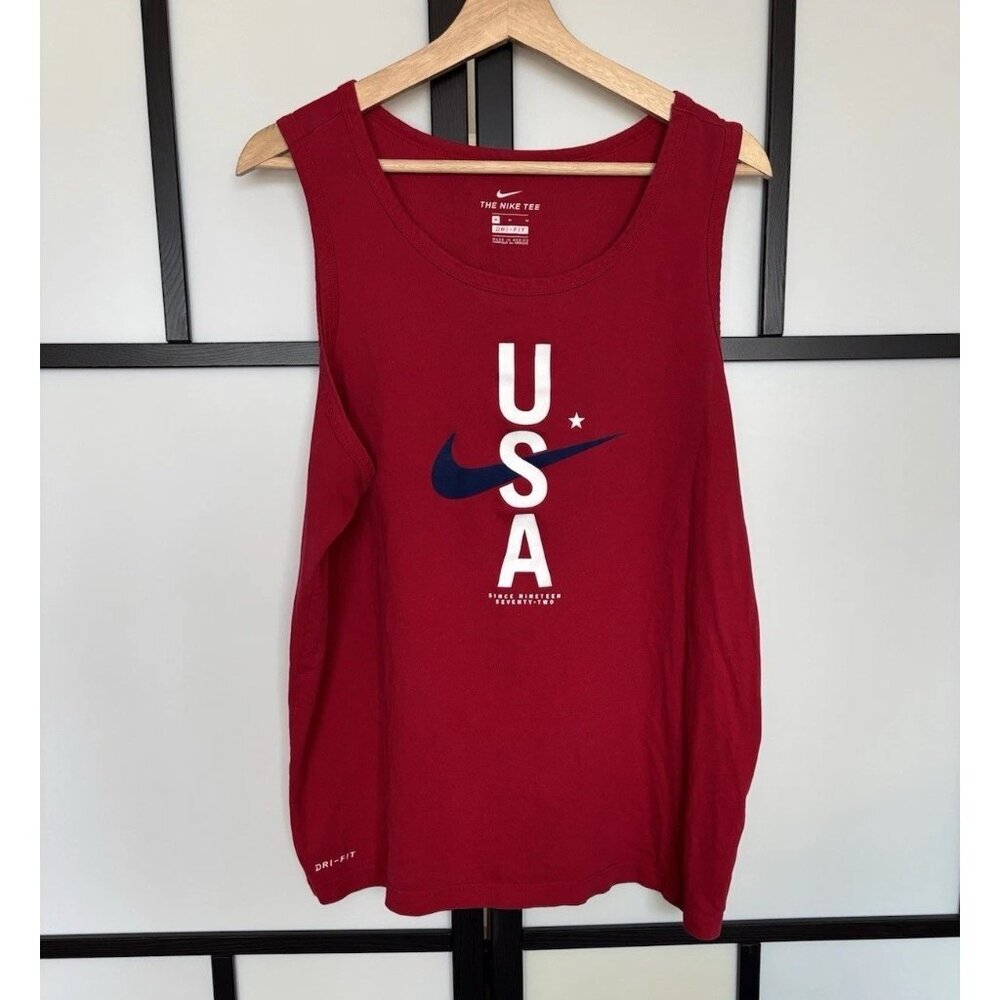 Nike‎ Dri Fit USA Athletic Tank Shirt Men’s Medium Gym Training 4th Of July